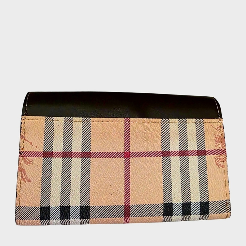 Burberry Brown & Beige Classic Plaid Leather Wallet - Picture 16 of 16